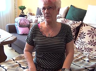 Horny granny goes wild and reveals all of her private areas